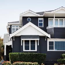 Dark Grey Charcoal And White Colour Scheme For House Exterior House Exterior Color Schemes Facade House House Exterior