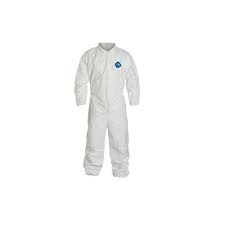 Dupont Tyvek Coverall Ty125 With Zipper Front Elastic Wrists And Ankles