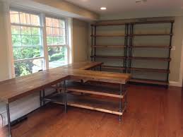 By Removing The Shelves In That Middle Part It Would Give Us 2 More Places To Desks For Small Spaces Home Home Office Design