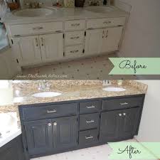 Before And After Of Bathroom Vanity Makeover By The Bearded Iris Using Annie Sloan Painted Vanity Bathroom Painting Bathroom Cabinets Bathroom Vanity Makeover