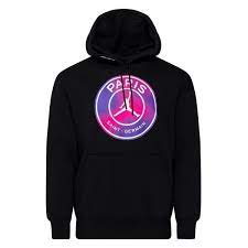 Saint germain paris top s cotton pullover sideslit. Paris Saint Germain Fleece Hoodie Jordan X Psg Schwarz Lila Www Unisportstore De