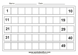 This first grade math worksheet helps kids practice counting whole numbers to 100. Missing Numbers 1 To 50 8 Worksheets Writing Numbers Mathematics Worksheets Numbers Kindergarten
