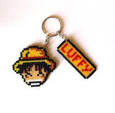 One Piece Luffy Keychain Hama Mini Beads By Freakcreations Perler Beads Designs Perler Bead Patterns Hamma Beads Ideas