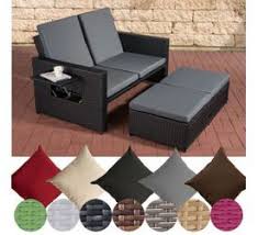 Clp Poly Rattan 2er Lounge Sofa Ancona Alu Gestell Fussteil Ausziehbar Flexibel Verstellbar Loungemobel Garten Lounge Gartensofa