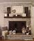 Blue Painted Brick Fireplace