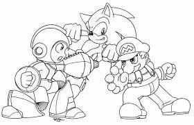 Megaman Vs Sonic Vs Mario Coloring Picture To Print Mario Coloring Pages Coloring Pages Batman Coloring Pages