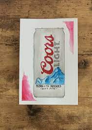 coors light watercolor birthday card beer painting beer drawing watercolor birthday cards