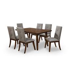 Tapered legs on both the table and chairs create a cohesive look. Furniture Of America Mecca Solid Wood 7 Piece Dining Table Set In Walnut Idf 3354t 7pc