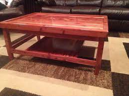 The steele distressed cedar coffee table will easily fit in a contemporary living room. My Wife S Cedar Coffee Table I Made From Old Barn Wood Planed Down Coffee Table Coffee Table With Shelf Cedar Coffee Table
