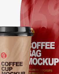 Matte Bag With Coffee Cup Mockup Yellow Author
