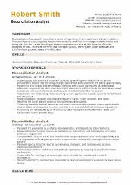 Reconciliation Analyst Resume Samples Qwikresume