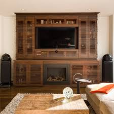 Corinthian entertainment center with walnut stained backing, trim and accents. Recessed Entertainment Unit Houzz
