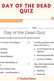 Let's test your knowledge in america's largest youth development organization! Printable Day Of The Dead Quiz Teaching Dia De Los Muertos Grades 4 12 Day Of The Dead Teaching Reading Comprehension