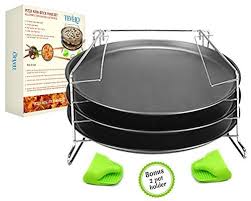 Tevelo 4 Piece Pizza In Pan Baking Set Nonstick Pans Bake 3 Pizzas At Once Create Your Own Crispy Tasty Pizzasca Baking Set Easy Delicious Recipes Pizza Bake
