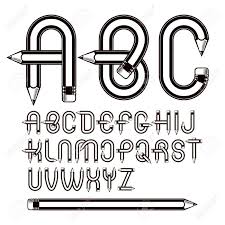 This small superscript font is considered the smallest alphabet. Set Of Vector Capital Alphabet Letters Isolated Made With Pencils Creative Writing Idea For Use In Logo Design For Newspaper And Magazine Royalty Free Cliparts Vectors And Stock Illustration Image 123890685