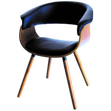Leather arm chair, modern dining chair, leather guest chair, black. Elliot Leather Dining Chair In Walnut Black Marc Main