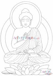Culture and tradition coloring pages. Buddha Colouring Page
