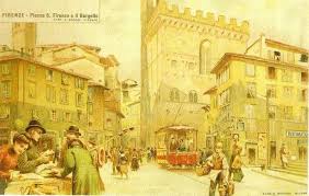 1910 1920 Piazza San Firenze And Bargello Florenciya