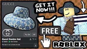 Roblox hat ids is a list of id codes of roblox hat. Free Accessory How To Get Gucci Denim Wide Brim Hat Roblox Gucci Garden Event Youtube