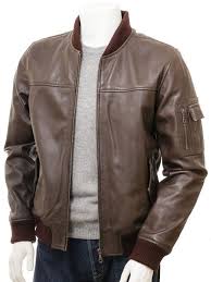 Men S Black And Dark Brown Classic Elegant Leather Bomber Jacket In 2020 Brown Leather Bomber Jacket Leather Bomber Jacket Bomber Jacket Men