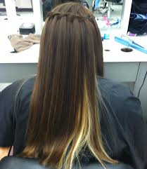 My Brown Hair With Blonde Underneath With Waterfall Braid Hair Streaks Brown Blonde Hair Hair Highlights