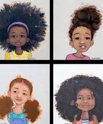 Artist Creates Naturally Beautiful Little Girls In Drawing Natural Hair Art Hair Art Natural Hair Styles