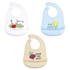 Hudson Baby Infant Boy Silicone Bibs 3pk Veggies One Size Target