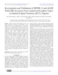 PDF) Investigation and Validation of SRTM v3 and ALOS PALSAR Accuracy Over  Landcover/Landuse Types in Federal Capital Territory (FCT), Nigeria