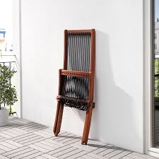 Brommo Chaise Outdoor Brown Stained Black Brown Ikea In 2020 Wooden Outdoor Furniture Ikea Outdoor Folding Chairs