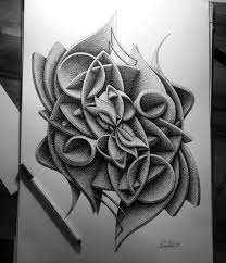 Abstract Black And White Pencil Drawings Complex Geometric Shapes In Ink Stippling Drawings Abstract Pencil Drawings Geometric Drawing Abstract Drawings