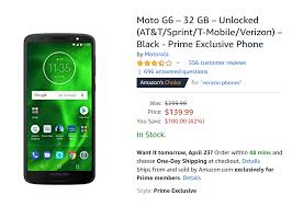 May 14, 2018 · official bootloader unlock for moto g6 and g6 plus will also void the device warranty. Amazon Drops The Prime Exclusive 32gb Moto G6 To Just 140 100 Off 64gb To 160 140 Off