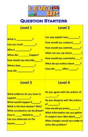 Higher Level Question Starters