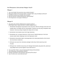 Check spelling or type a new query. Soal Manajemen Laboratorium Minggu I Dan Ii Pdf
