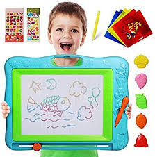 Amazon Com Joynote Large Magnetic Drawing Board For Kids Colorful Magnet Writing Sketching Pad Education To Magnetic Drawing Board Toddler Learning Kids Toys
