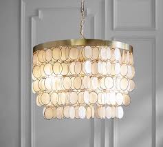 Does one want some new diy capiz pendant lamp? Pottery Barn Capiz Floral Round Chandelier Medium Lamp Light Pendant Flower Chic Home Garden Ceiling Fixture