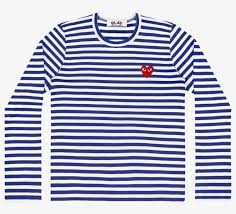 Cdg P1t010 Play Striped T Shirt Red Heart Navy White Comme Des Garcons Play Blue Png Image Transparent Png Free Download On Seekpng