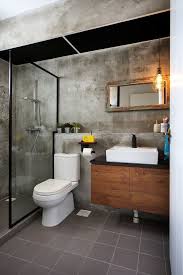 Courtesy of patchwork and co. Cement Screed Wall For Bathroom An Industrial And Eclectic Look For A 5 Room Hdb Fla Industrial Bathroom Design Industrial Bathroom Decor Top Bathroom Design