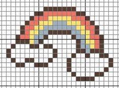 Free Rainbow And Clouds Cross Stitch Chart Or Hama Perler Bead Pattern Tiny Cross Stitch Kawaii Cross Stitch Mini Cross Stitch