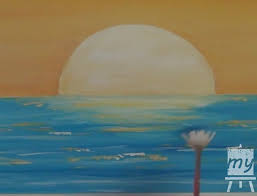 A purdy house painter's brush, a small fine detail sable brush, a medium flat bristle brush, and a fan brush. How To Paint A Sunset Acrylic Seascape Painting Lesson My Drawing Tutorials