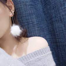 Puffs Ball Earrings White Pom Poms Real Mink Fur Women Fashion Etsy Australia