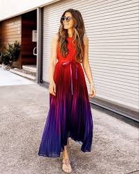 Splendor Of The Sunset Gradient Pleated Maxi Dress Maxi Dress Dresses Fancy Dresses