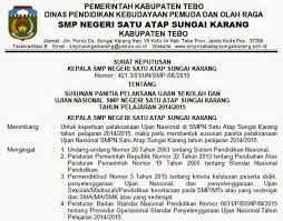 Contoh Sk Panitia Ujian Nasional Un Tahun 2015 Di Sekolah Format Word Terbaru Dadang Jsn