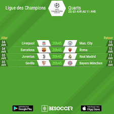 Mardi 24 avril 2018 aller. Voici Les Affiches Des Quarts De Finale De Ligue Des Champions Besoccer