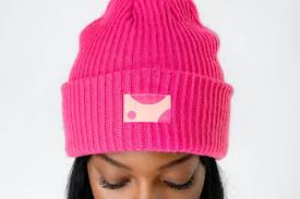 Download Premium Psd Of Black Woman Wearing A Hot Pink Beanie Mockup In 2020 Pink Beanies Black Women Hot Pink
