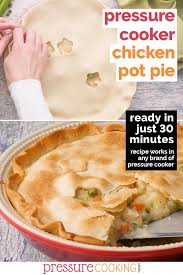 These chicken pot pies are full to the brim with vegetables and savory spices, and make the perfect comfort food for a night in. Pressure Cooker Instant Pot Chicken Pot Pie Pressure Cooking Today