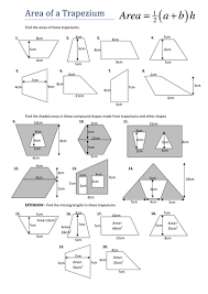 Area of a trapezoid (basic). Area Of A Trapezium Worksheet Teaching Resources