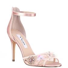 Clarity Blush Satin Nina Shoes Wedding Womens Evening Shoes Kitten Heel Wedding Shoes