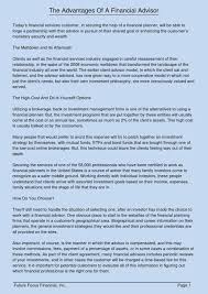 Certain finance positions may require further certification and/or licensing by. The Advantages Of A Financial Advisor By Lacyh54727 Issuu