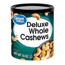 But so do other food items. Great Value Deluxe Whole Cashews Salted 16 Oz Walmart Com Walmart Com