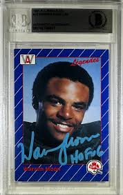 Warren Moon auto card 1991 All World #19 CFL Edmonton Elks BAS Encapsu